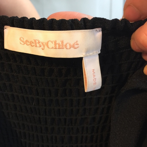 See By Chloe Black Tie Shoulder Crop Jumpsuit - Picture 6 of 8